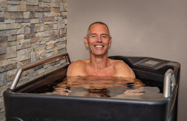 Bam enjoying his Ice bath in Icetubs icebath